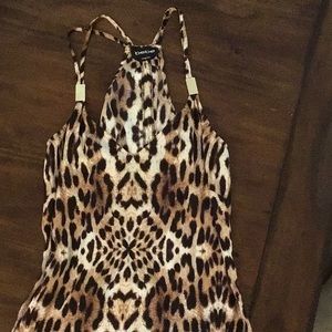 Bebe leopard print halter blouse sz M